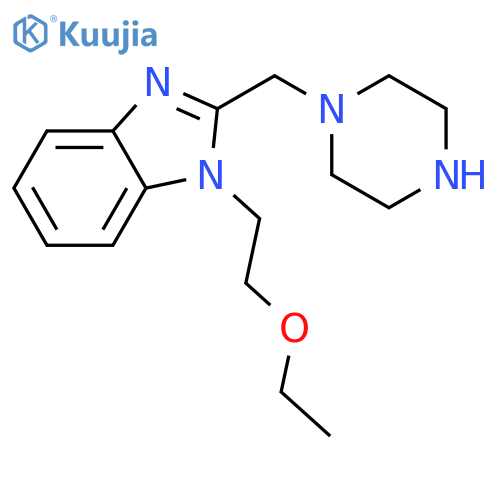 1H-Benzimidazole, 1-(2-ethoxyethyl)-2-(1-piperazinylmethyl)- structure