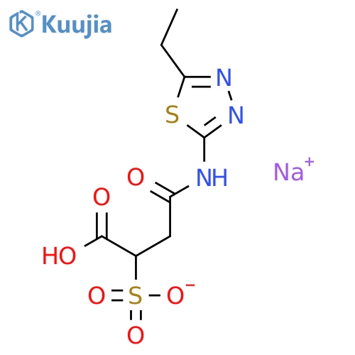 sodium 1-carboxy-3-[(5-ethyl-1,3,4-thiadiazol-2-yl)amino]-3-oxopropane-1-sulfonate structure