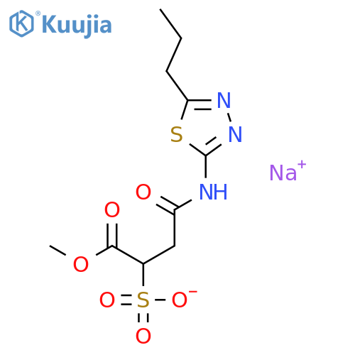 sodium 1-methoxy-1,4-dioxo-4-[(5-propyl-1,3,4-thiadiazol-2-yl)amino]butane-2-sulfonate structure