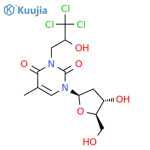 Uridine, 2'-deoxy-5-methyl-3-(3,3,3-trichloro-2-hydroxypropyl)- structure