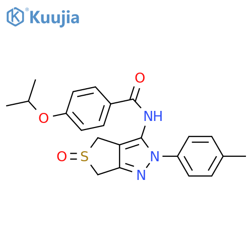 N-2-(4-methylphenyl)-5-oxo-2H,4H,6H-5lambda4-thieno3,4-cpyrazol-3-yl-4-(propan-2-yloxy)benzamide structure