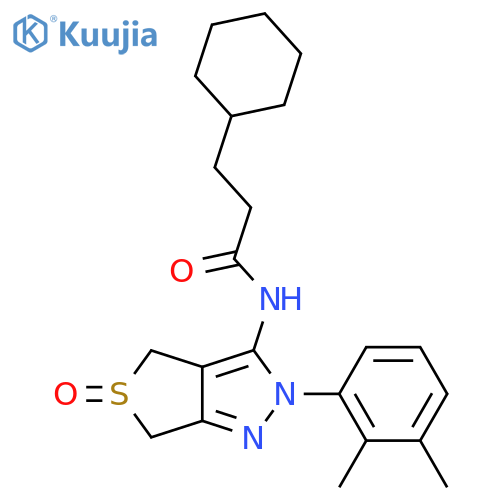 3-cyclohexyl-N-2-(2,3-dimethylphenyl)-5-oxo-2H,4H,6H-5lambda4-thieno3,4-cpyrazol-3-ylpropanamide structure