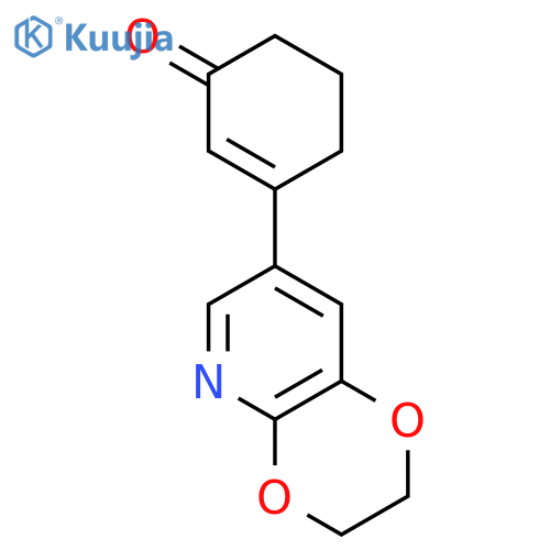 2-Cyclohexen-1-one, 3-(2,3-dihydro-1,4-dioxino[2,3-b]pyridin-7-yl)- structure