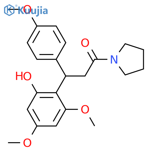 1-Propanone, 3-(2-hydroxy-4,6-dimethoxyphenyl)-3-(4-methoxyphenyl)-1-(1-pyrrolidinyl)- structure