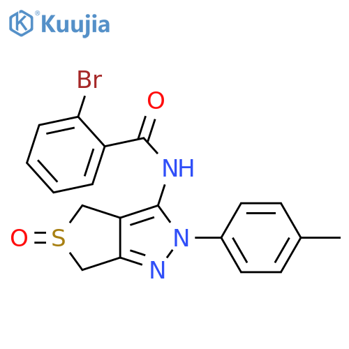2-bromo-N-2-(4-methylphenyl)-5-oxo-2H,4H,6H-5lambda4-thieno3,4-cpyrazol-3-ylbenzamide structure