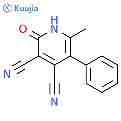 3,4-Pyridinedicarbonitrile, 1,2-dihydro-6-methyl-2-oxo-5-phenyl- structure