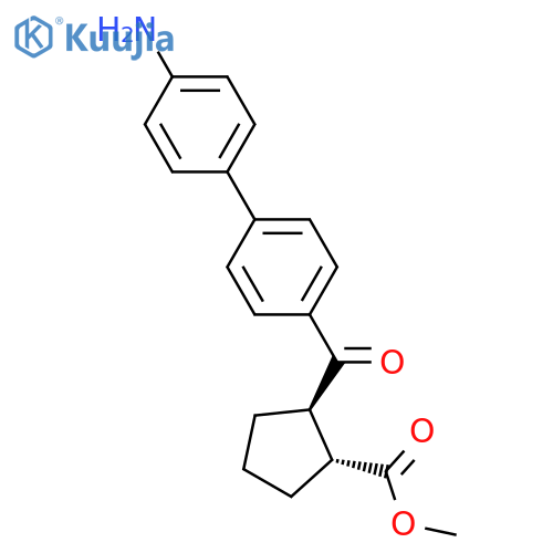 Cyclopentanecarboxylic acid, 2-[(4'-amino[1,1'-biphenyl]-4-yl)carbonyl]-, methyl ester, (1R,2R)- structure