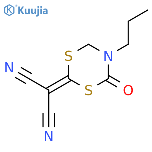 Propanedinitrile, (dihydro-4-oxo-5-propyl-4H-1,3,5-dithiazin-2-ylidene)- structure