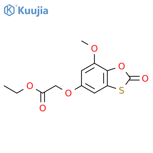 Acetic acid, [(7-methoxy-2-oxo-1,3-benzoxathiol-5-yl)oxy]-, ethyl ester structure