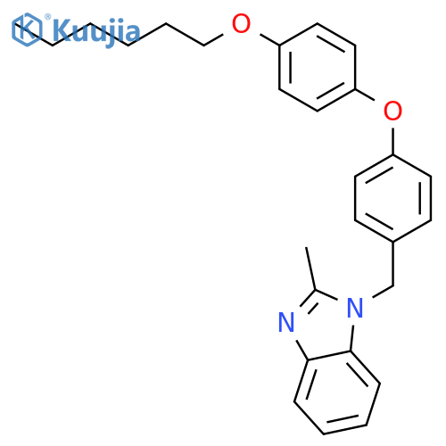 1H-Benzimidazole, 1-[[4-[4-(hexyloxy)phenoxy]phenyl]methyl]-2-methyl- structure