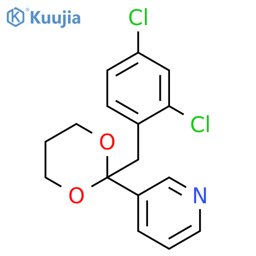 Pyridine, 3-[2-[(2,4-dichlorophenyl)methyl]-1,3-dioxan-2-yl]- structure