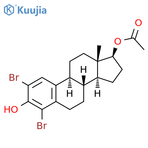 Estra-1,3,5(10)-triene-3,17-diol, 2,4-dibromo-, 17-acetate, (17b)- structure
