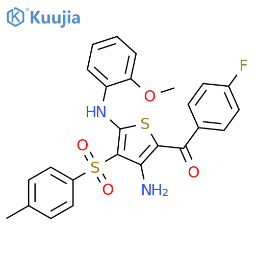 5-(4-fluorobenzoyl)-N2-(2-methoxyphenyl)-3-(4-methylbenzenesulfonyl)thiophene-2,4-diamine structure