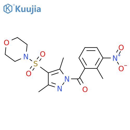 4-{3,5-dimethyl-1-(2-methyl-3-nitrobenzoyl)-1H-pyrazol-4-ylsulfonyl}morpholine structure