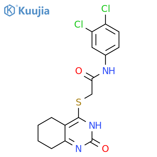 N-(3,4-dichlorophenyl)-2-(2-oxo-1,2,5,6,7,8-hexahydroquinazolin-4-yl)sulfanylacetamide structure