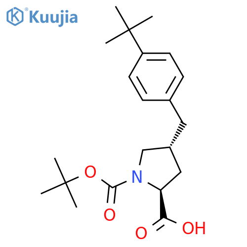 (2S,4R)-1-(tert-Butoxycarbonyl)-4-(4-(tert-butyl)benzyl)pyrrolidine-2-carboxylic acid structure