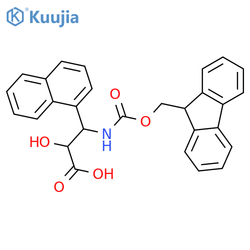 (2S,3S)-3-((((9H-Fluoren-9-yl)methoxy)carbonyl)amino)-2-hydroxy-3-(naphthalen-1-yl)propanoic acid structure