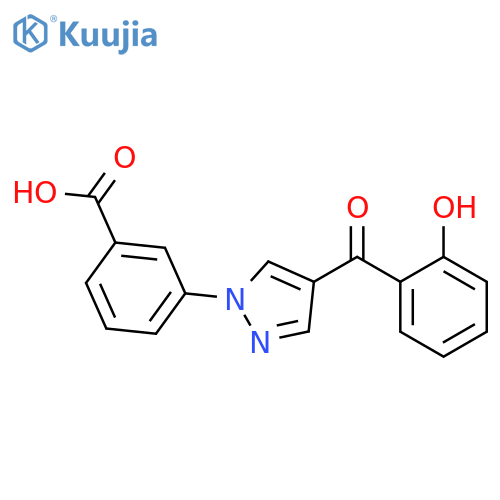 3-4-(2-Hydroxybenzoyl)-1H-pyrazol-1-yl-benzenecarboxylic Acid structure