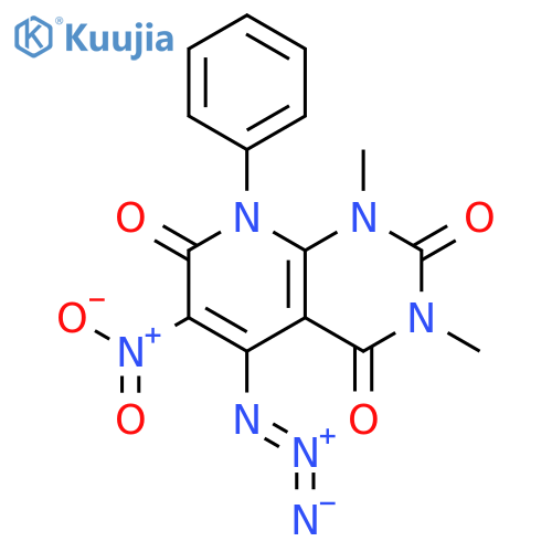 Pyrido[2,3-d]pyrimidine-2,4,7(1H,3H,8H)-trione,  5-azido-1,3-dimethyl-6-nitro-8-phenyl- structure
