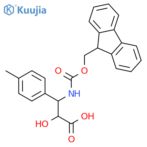 (2S,3S)-3-((((9H-Fluoren-9-yl)methoxy)carbonyl)amino)-2-hydroxy-3-(p-tolyl)propanoic acid structure
