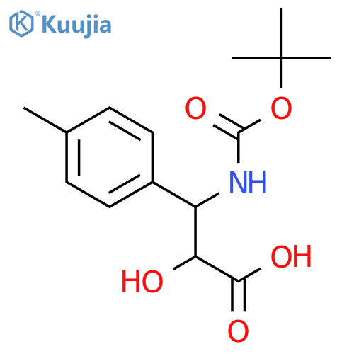 (2S,3S)-3-((tert-Butoxycarbonyl)amino)-2-hydroxy-3-(p-tolyl)propanoic acid structure