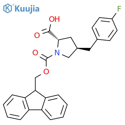 (2S,4R)-Fmoc-4-(4-fluorobenzyl)pyrrolidine-2-carboxylic acid structure
