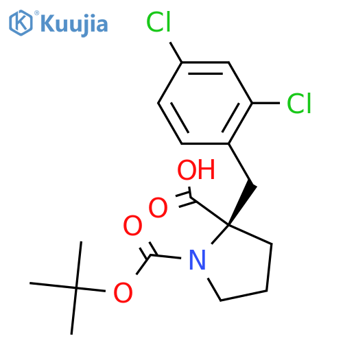(R)-1-(tert-Butoxycarbonyl)-2-(2,4-dichlorobenzyl)-pyrrolidine-2-carboxylic acid structure