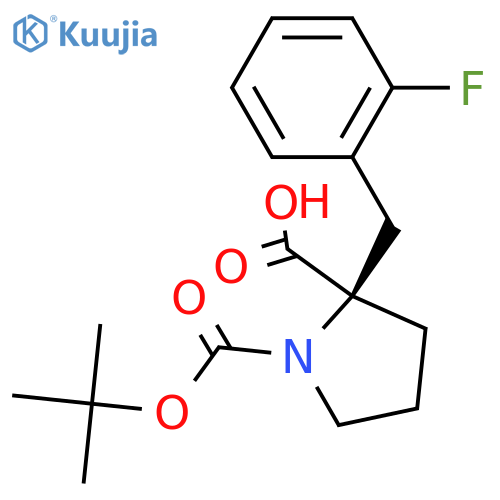 (R)-1-(tert-Butoxycarbonyl)-2-(2-fluorobenzyl)-pyrrolidine-2-carboxylic acid structure