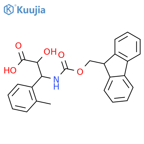 (2S,3S)-3-((((9H-Fluoren-9-yl)methoxy)carbonyl)amino)-2-hydroxy-3-(o-tolyl)propanoic acid structure
