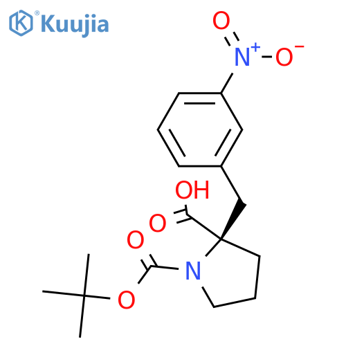 (R)-1-(tert-Butoxycarbonyl)-2-(3-nitrobenzyl)pyrrolidine-2-carboxylic acid structure