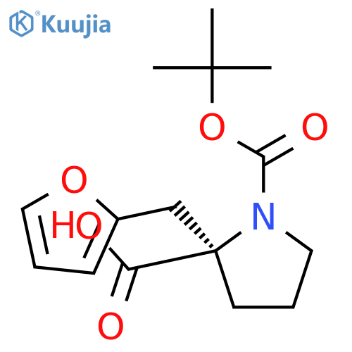 1,2-Pyrrolidinedicarboxylic acid, 2-(2-furanylmethyl)-, 1-(1,1-dimethylethyl) ester, (2R)- structure