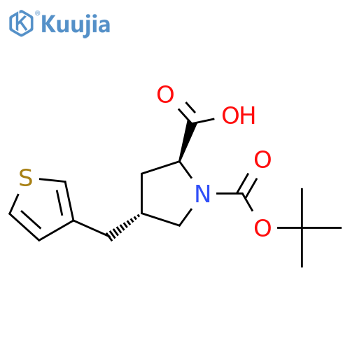 (2S,4R)-1-(tert-Butoxycarbonyl)-4-(thiophen-3-ylmethyl)pyrrolidine-2-carboxylic acid structure