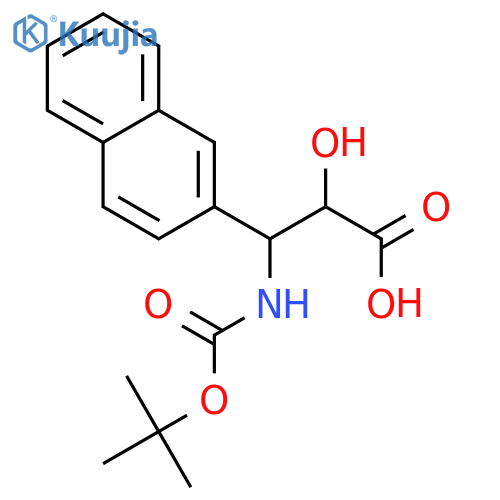 N-Boc-3-(S)-amino-2-(S)-hydroxy-3-naphthalen-2-yl-propionic acid structure