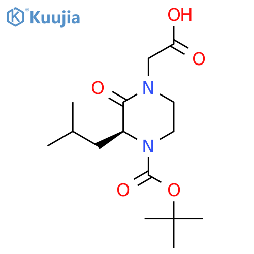 (3S)-4-Boc-1-carboxymethyl-3-isobutyl-piperazin-2-one structure