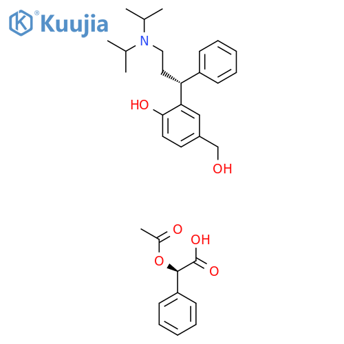 (R)-2-(3-(Diisopropylamino)-1-phenylpropyl)-4-(hydroxymethyl)phenol (R)-2-acetoxy-2-phenylacetate structure