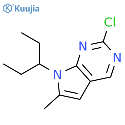 2-Chloro-6-methyl-7-(pentan-3-yl)-7H-pyrrolo[2,3-d]pyrimidine structure
