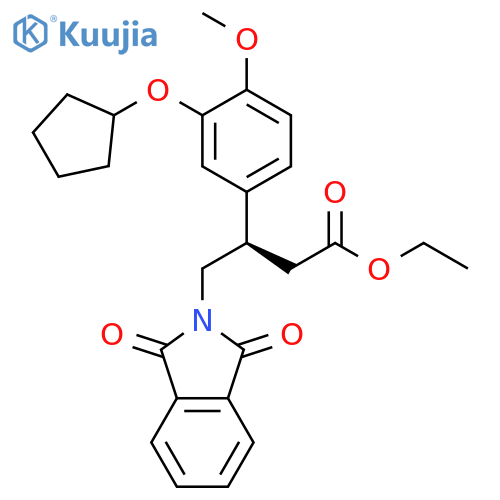 2H-Isoindole-2-butanoic acid, β-[3-(cyclopentyloxy)-4-methoxyphenyl]-1,3-dihydro-1,3-dioxo-, ethyl ester, (βR)- structure