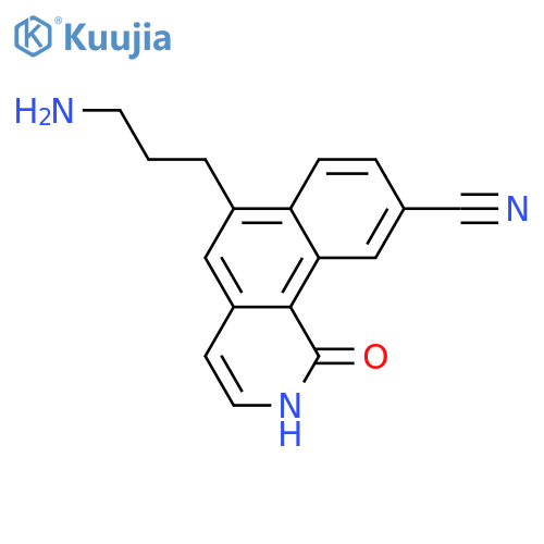 Benz[h]isoquinoline-9-carbonitrile, 6-(3-aminopropyl)-1,2-dihydro-1-oxo- structure