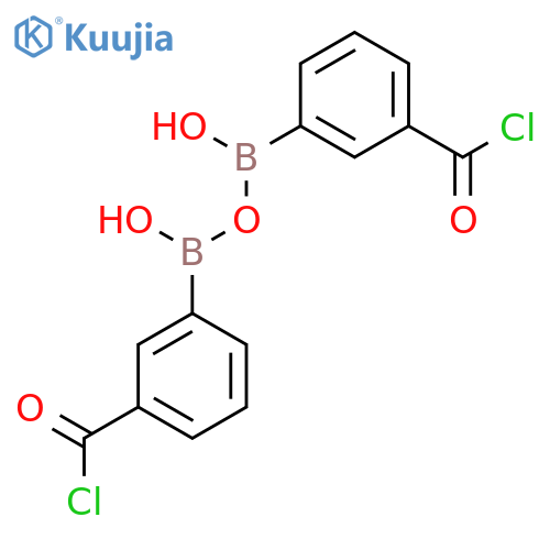 (3-Carbonochloridoylphenyl)-[(3-carbonochloridoylphenyl)-hydroxyboranyl]oxyborinic acid structure