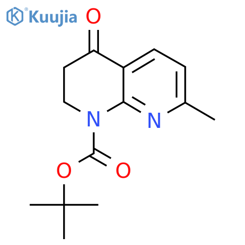 Tert-butyl 7-methyl-4-oxo-3,4-dihydro-1,8-naphthyridine-1(2H)-carboxylate structure