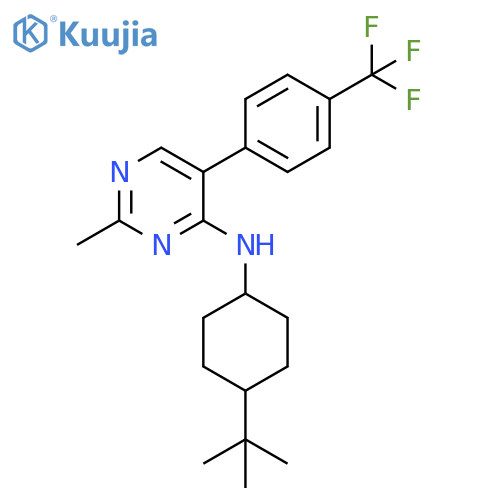 4-Pyrimidinamine, N-[4-(1,1-dimethylethyl)cyclohexyl]-2-methyl-5-[4-(trifluoromethyl)phenyl]- structure