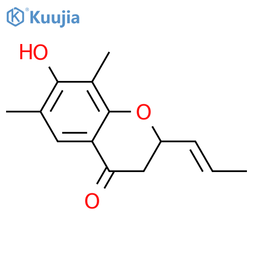 2,3-Dihydro-7-hydroxy-6,8-dimethyl-2-(1-propenyl)-4H-1-benzopyran-4-one; (S,E)-form structure