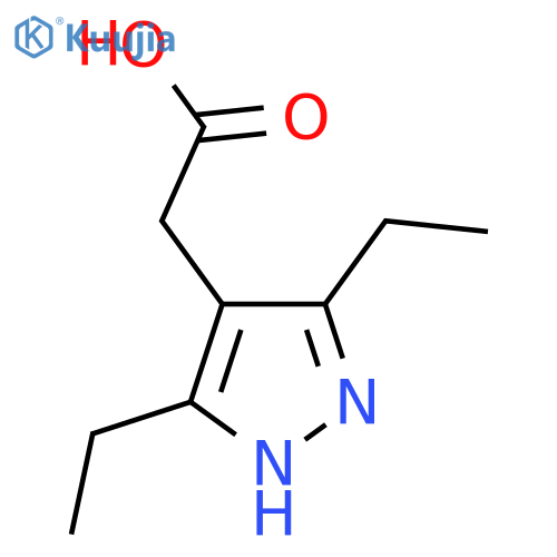 2-(3,5-Diethyl-1H-pyrazol-4-yl)acetic acid structure