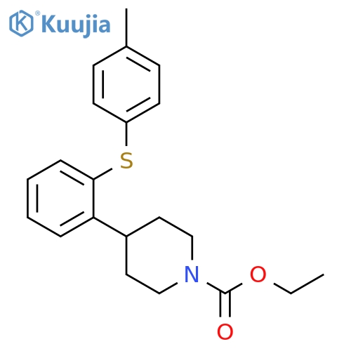 ethyl 4-(2-(4-tolylsulfanyl)phenyl)-piperidin-1-carboxylate structure