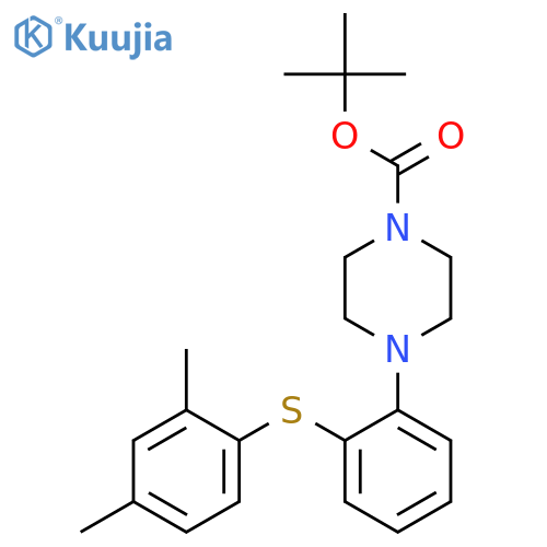 4-[2-(2,4-dimethylphenylsulfanyl)phenyl]piperazine-1-carboxylic acid tert-butyl ester structure