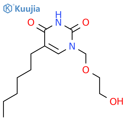 2,4(1H,3H)-Pyrimidinedione, 5-hexyl-1-[(2-hydroxyethoxy)methyl]- structure