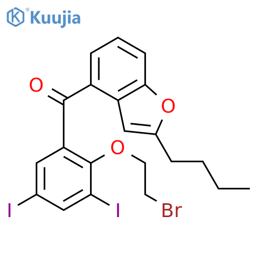 2-n-Butyl-4-(2-bromoethoxy)-3,5-diiodobenzoylbenzofuran structure