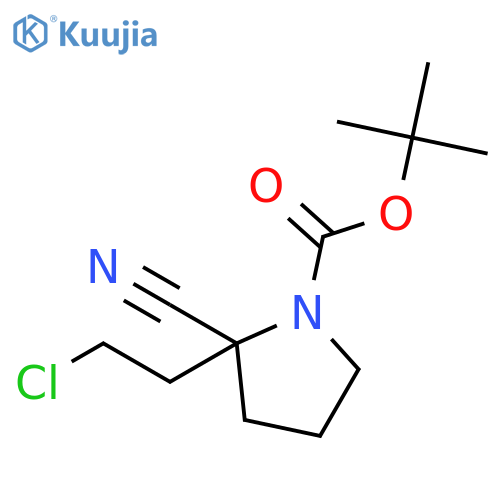 tert-Butyl 2-(2-chloroethyl)-2-cyanopyrrolidine-1-carboxylate structure