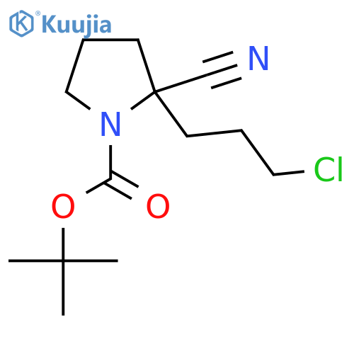 Tert-Butyl 2-(3-chloropropyl)-2-cyanopyrrolidine-1-carboxylate structure