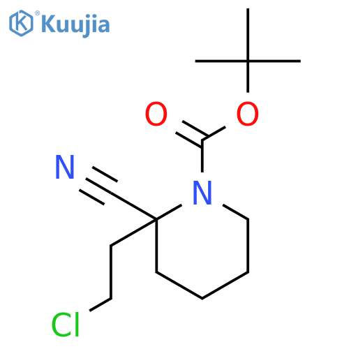 tert-Butyl 2-(2-chloroethyl)-2-cyanopiperidine-1-carboxylate structure